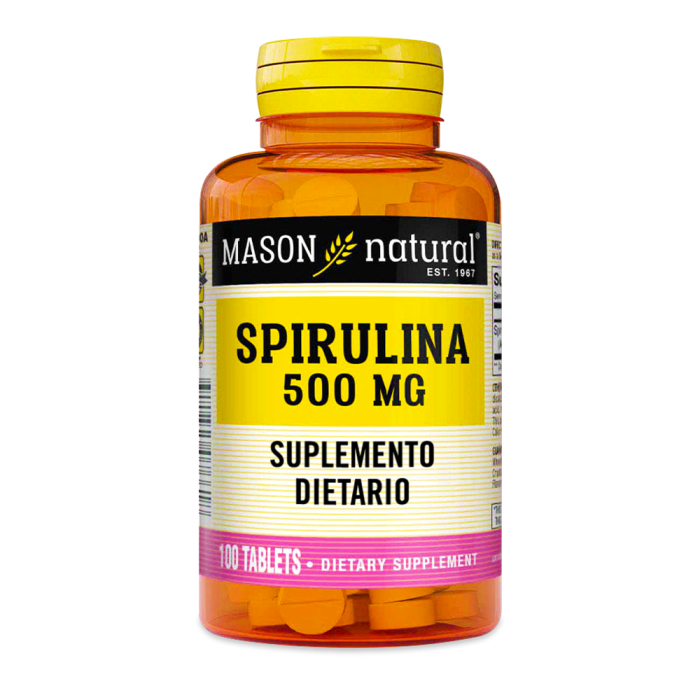 MASON Spirulina 500 mg fco x 100 tab    